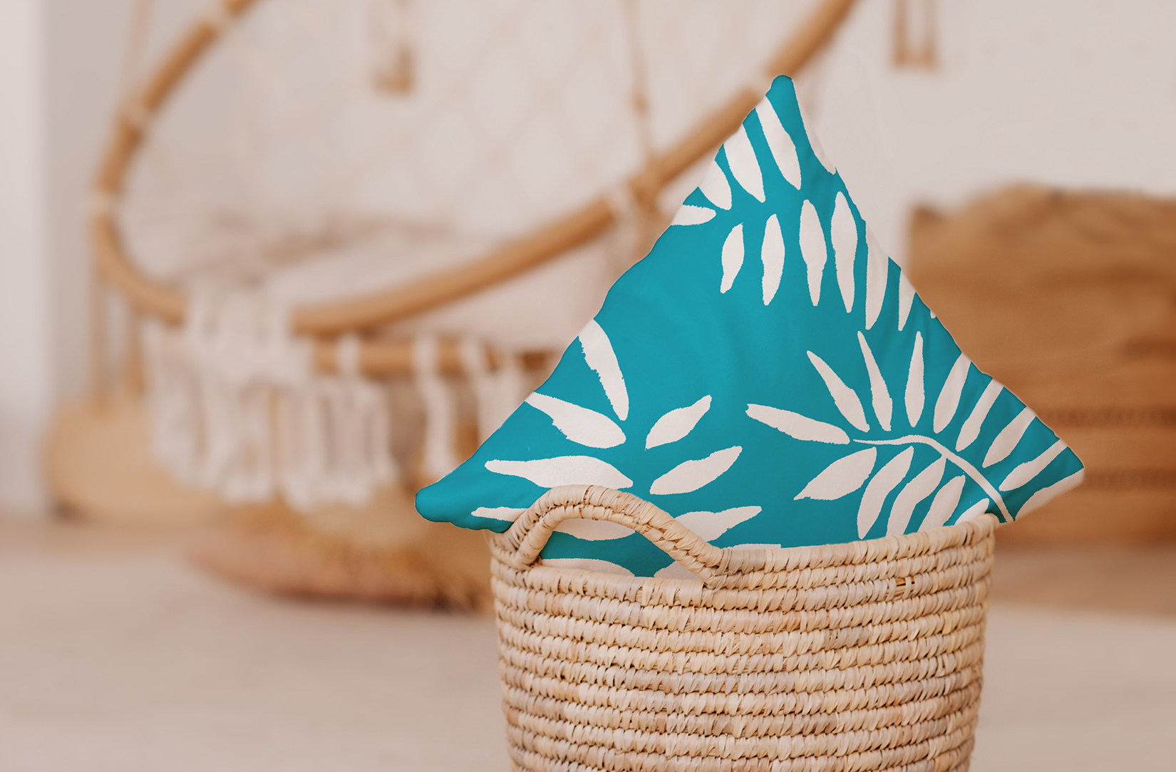 18" x 18" Simply Daisy Summer Breeze Poly Pillow with Zipper, Caribbean Turquoise Qty 1