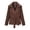 Brown, variant on ManxiVoo Women's Short Trench Coat Belted Casual Lightweight Solid Color Jacket for Spring Fall Outdoor Daily Wear City Style