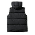 thumbnail image 3 of Fengqque Men's Lightweight Comfortable Active Casual Tank Top Solid Winter Hooded Thicken Zipper Keep Warm Sleeveless Vest Coats, 3 of 3