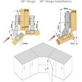 thumbnail image 5 of TuseyRxln 45 Degree Corner Hinge 35mm with Damper for Multi Side Door Soft Close Hinges for Corner Folding Doors Cupboard Furniture Kitchen Set of 4, 5 of 5