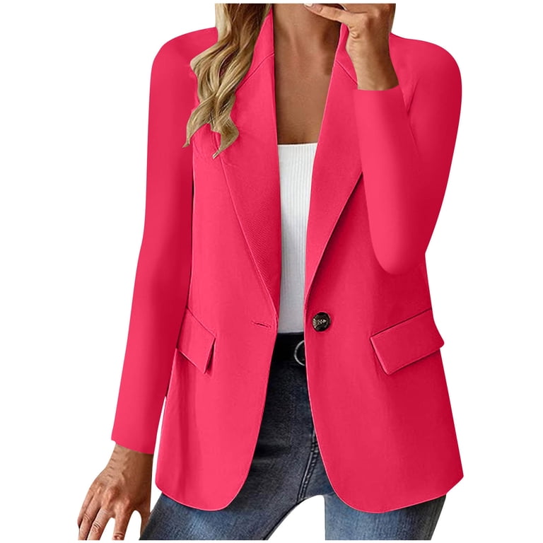 Otntypg Blazer Jackets for Women Lightweight Open Front Long