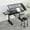 Black, variant on Funnil Tempered Glass Adjustment Height Drafting Table Art Desk with Storage and Stool, White
