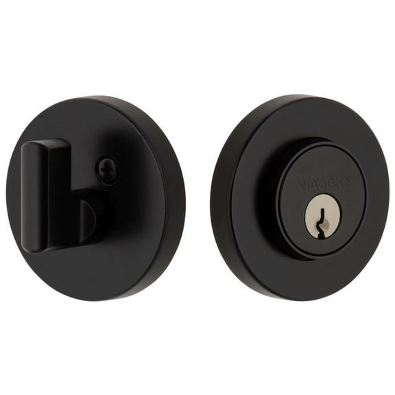 Viaggio Cloclo_Sc_238 Circolo Solid Brass Round Rosette Single Cylinder Deadbolt - Black