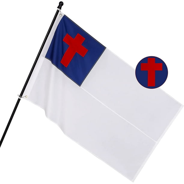 Christian Flag 3x5 ft, Heavy Duty Embroidered Christian Flags for