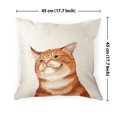 thumbnail image 4 of WIRESTER 18x18 inch Square Decorative Throw Sofa Pillow Cases, Smirking Orange Tabby Cat, 4 of 7