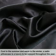 thumbnail image 5 of Ntbay 2 Pack Silky Satin Standard Pillowcases for Hair and Skin, Luxury and Soft Pillow Cases with Envelope Closure, 20" x 26", Black, 5 of 6