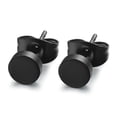 thumbnail image 2 of 6 pares de pendientes de perforación de oreja oblatos de acero quirúrgico con tamaño 3 mm 4 mm 5 mm 6 mm 7 mm 8 mm para hombres decoración de joyería de oreja (negro) HOMEMAXS MX2084570, 2 of 5
