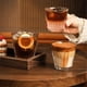 thumbnail image 5 of Taza de café con rayas verticales, vaso transparente sin plomo, 3 tamaños, 5 of 6