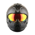 thumbnail image 4 of Martian Genuine Real Carbon Fiber Motorcycle Open Face Helmet HB-B2 Glossy Carbon Black + Golden Lens, DOT Approved, 4 of 7