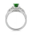 thumbnail image 3 of 1.50 Carat Princess cut Emerald and Diamond Engagement Ring in 14k White Gold affordable emerald and diamond engagement ring, 3 of 3