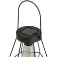 thumbnail image 2 of 7.5" Black Geometric Outdoor Hanging Solar Lantern with Handle - 7.5, 2 of 5