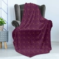 thumbnail image 3 of Ambesonne Art Deco Fleece Throw Blanket Plum Tone Classic Scales 50"x70" Plum and Sand Brown, 3 of 5