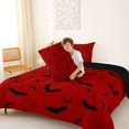 thumbnail image 4 of Homewish Bold Halloween Bat Full Size Comforter Sets,Moon Pattern Bedding Comforter Set,Scarlet Black,Black Reversible,3pcs,1 Comforter and 2 Pillowcases, 4 of 7