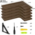 thumbnail image 2 of Fairy Corner Floating Shelves, Rustic Wood Corner Wall Shelves, Set of 5, 16.1x11.4 inches, Walnut, 2 of 7