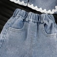 thumbnail image 5 of NAISIBABY Girls Cute Jeans, Flare Leg with Pockets Elastic Waist Kids Casual Fashion Denim Pants Blue Size 8, 5 of 8