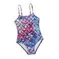 thumbnail image 3 of LYMAYTER Kids Girls One Piece Bikini Swimsuits for Toddler Multi-color Printed Bathing Suit Summer Beach halter Swimwear 4-8 Years, 3 of 9
