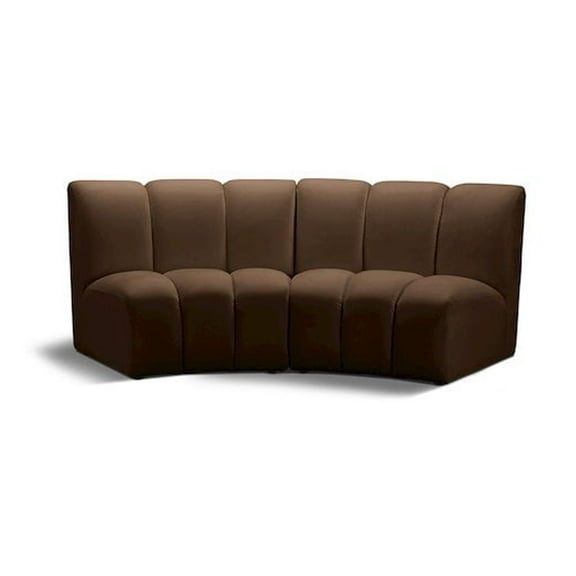 Meridian Furniture Infinity Brown Velvet 2pc. Modular Sectional
