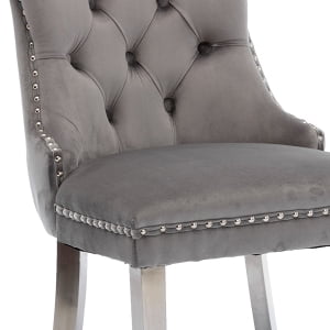 033 Grey Velvet, Silver Legs