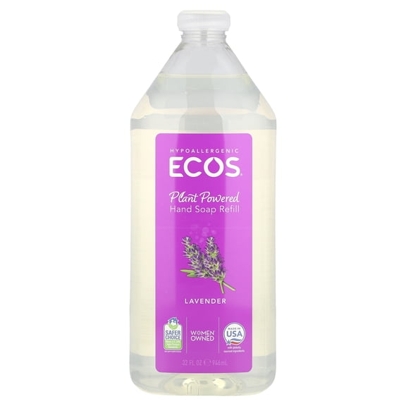 ECOS Hypoallergenic Liquid Hand Soap Refill, Lavender, 32 Fluid Ounce