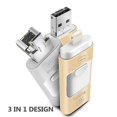 thumbnail image 2 of ZHAOCHENG Memoria USB 3 en 1 de 128 GB, memoria USB OTG de expansión para iPhone, iPad, Android y PC (plateada)., 2 of 5