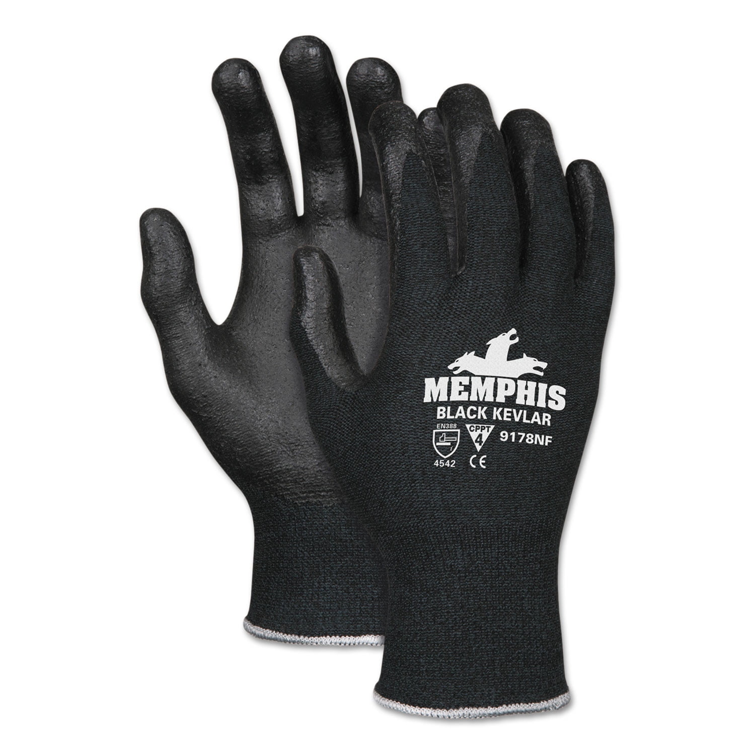 Kevlar Gloves 9178nf, Kevlar/nitrile Foam, Black, Large Bundle of 5