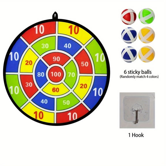 6/12pcs Sticky Ball Dart Board Set, Indoor And Outdoor Toys, Parent-Child Interaction, Birthday Gifts, Party Game Supplies