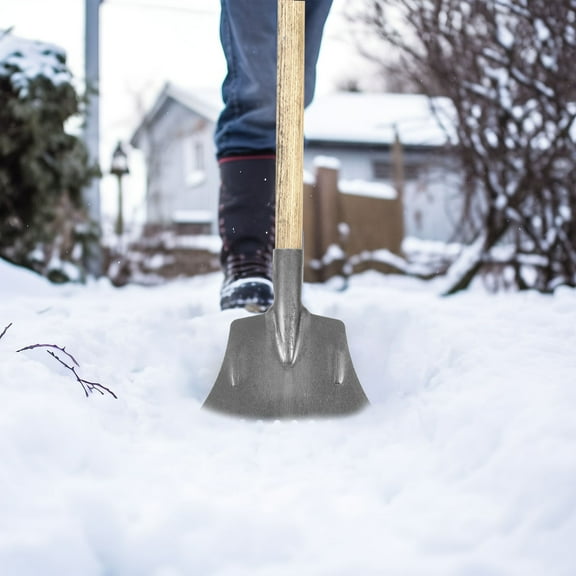 WHAMVOX 1Set Steel Manganese Snow Shovel Serrated Edge for Ice Breaking Snow Removal Winter Maintenance General Users