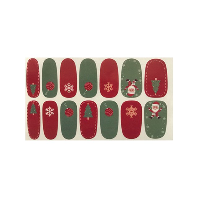 14 Sheets Christmas Full Wraps Nail Polish Sticker Glitter Manicure Kits for Nail Design