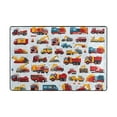 thumbnail image 3 of Cartoon Trucks Excavators Area Floor Mats Soft Large Nursery Rugs Non-Slip Foam Carpets Living Room Doormat for Bedroom Dinning Decor 72" x 48", 3 of 7