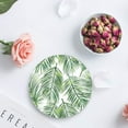 thumbnail image 4 of POGLIP Feuilles Tropicales Ensemble de 8 Ronds Coaster pour les Boissons, Absorbant en Céramique Coasters en Pierre Tapis de Tasse avec Base en Liège pour la Maison Cuisine Salle Café Table Bar Décor, 4 of 5