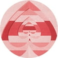 thumbnail image 1 of Ahgly Company Tapis Rond Lavable en Machine Intérieur Transitionnel Rose, 3 Pieds Rond, 1 of 7
