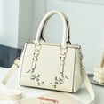 thumbnail image 2 of Stylago Embroidery Leather Handbags Crossbody Purses for Women Top Handle Satchel Shoulder Bags with Adjustable Strap White, 2 of 4