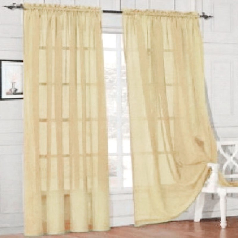 19 Solid Color Window Curtains Door Window Drape Panel Sheer Voile