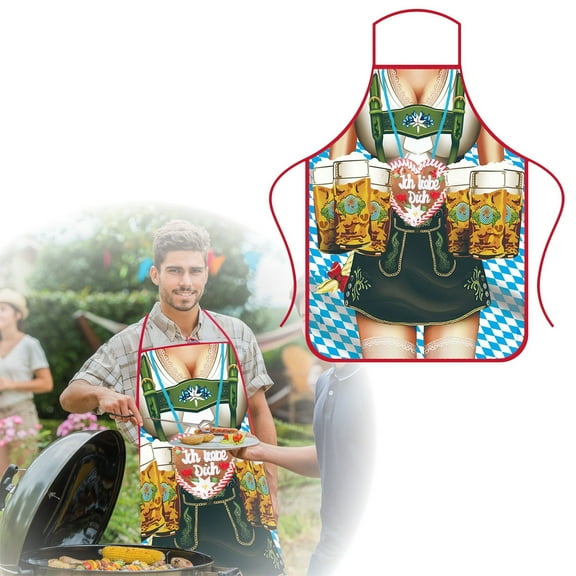 Chef Coat plus Size Cooking Smocks for Women with Pockets Oktoberfest Unisex Apron For Men And Women Polyester Material Suitable For Mardi Oktoberfest Daily Life