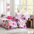 thumbnail image 1 of Ensemble de Couette Design Intelligent Design Floral Vibrant, Literie pour Chambre de Filles, Taie d'Oreiller Mathcing, Coussin Décoratif, Simple/Simple TG, Olivia Rose 4 Pcs (ID10-166), 1 of 5