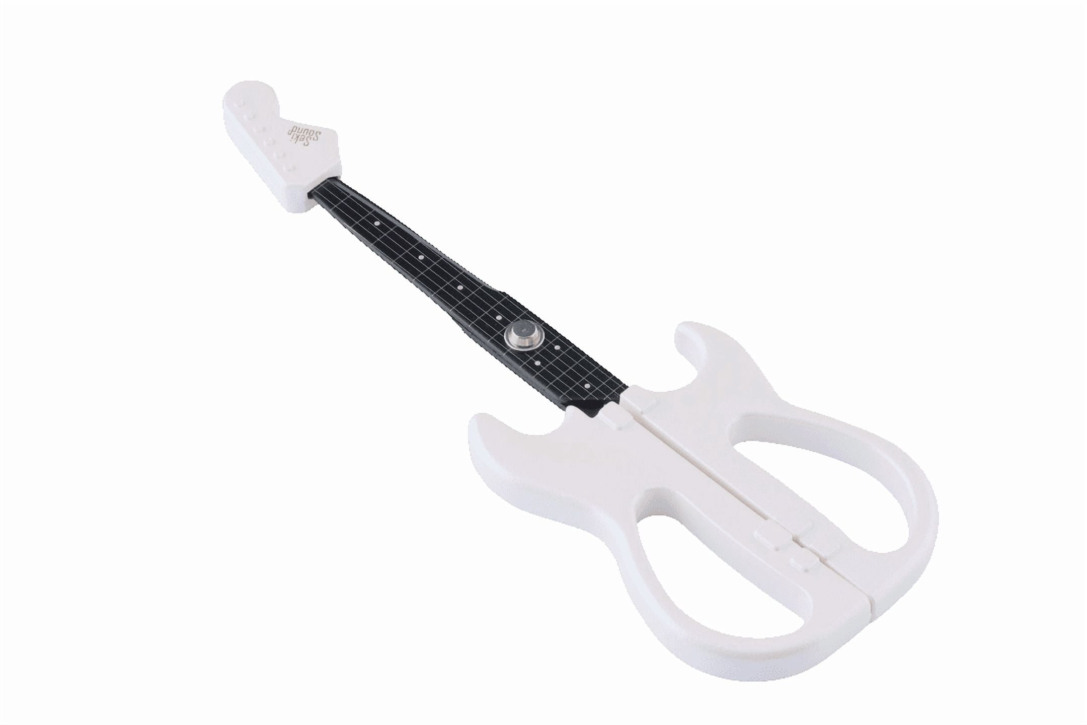 Seki Sound Guitar Scissors with Stand for Display, Made in Japan - Pearl White