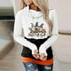 thumbnail image 1 of ICHUANYI Clearance Women's Fashion Casual Halloween Printed Long Sleeve Blouse Pile Collar Pullover Tops Sweatershirt(White, XXL) ICHUANYI WER2023081501233, 1 of 5