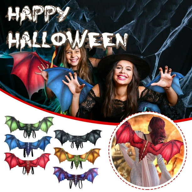 Xihbxyly Alas de Dinosaurio para Halloween, Accesorio para Disfraz de Cosplay, Tela No Tejida, Diseño de Correa Elástica, Multiusos, Halloween, Mascarada, Fiesta Temática, 95 X 45 Cm.