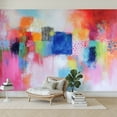 thumbnail image 7 of Peel and Stick Wallpaper Wall Murals Abstract Orange Pink Colorful Yellow Blue Red 100"H x 144"W Removable PVC Wall Paper Self-Adhesive Wall Paintings Art Decor for Bedroom Living Room, 7 of 7