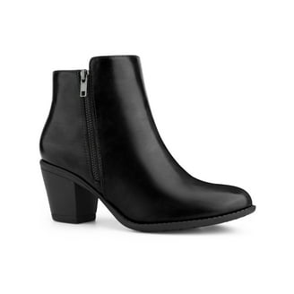 BLISSFUL STEP Women's Pointed Toe Zipper Stiletto Heels Ankle