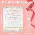 thumbnail image 2 of LHSHID Birthday Gifts for Women Girls Cozy Happy Birthday Pink Floral Throw Blanket Gift for Her Best Birthday Gift Ideas for Wife Female Friends Daughter Mom Granddaughter Bday Present 50"x60", 2 of 9
