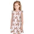 thumbnail image 1 of Kdxio Pyjama d'Été pour Petites Filles Imprimé Chien Teckel Princesse Manches Courtes Robe de Nuit pour Enfants-Moyen, 1 of 6