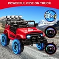 thumbnail image 6 of Yeshouse 12V Ride On Truck Car, Battery Powered Car w/Remote Control, Spring Suspension, LED Lights, Bluetooth, 3 Speeds, Electric Car for Kids, 6 of 8