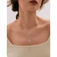 thumbnail image 2 of VESITIM Cross Necklace for Women 925 Sterling Silver Jesus Christian Cross Pendant February Birthstone Created Amethyst Religious Faith Jewelry Gift, 2 of 7