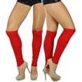 thumbnail image 4 of ToBeInStyle Women's Knit Long Iconic 80s Acrylic Leg Warmers - Classic Red - One Size, 4 of 5