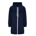 thumbnail image 5 of Womens Plus Size Hoodies Long Tunic Loose Fit Zip Up Sweatshirt Drawstring Casual Oversized Comfy Fall Coat with Pockets, 5 of 7