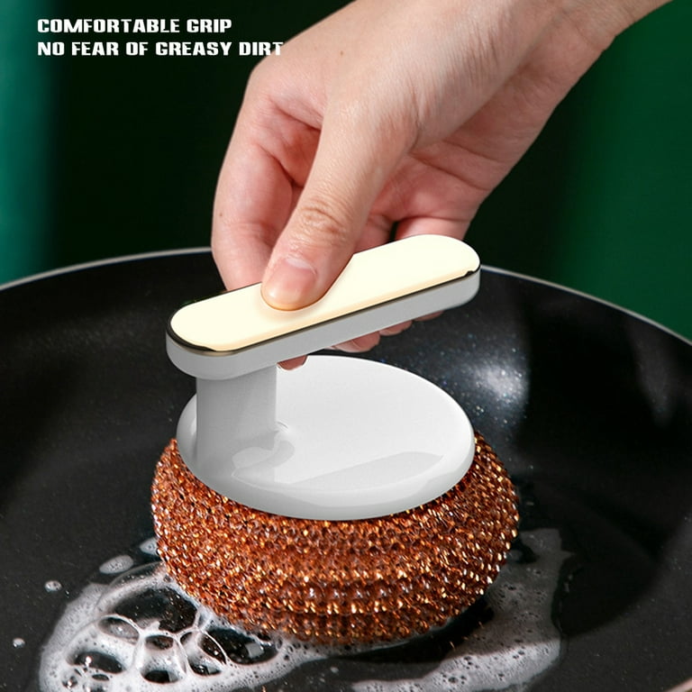 Set Of 2, Kitchen Round Dish Sponges Scourer Cleaning Ball With