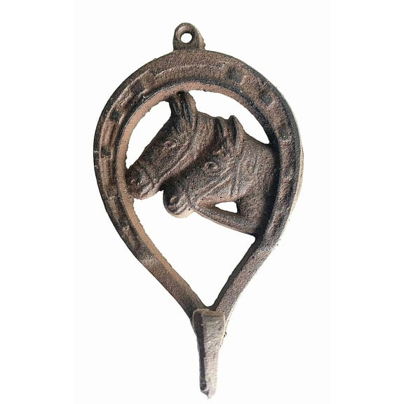 Horse Wall Hook Horseshoe Coat Hanger Cast Iron Rustic Western Decor