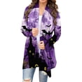 thumbnail image 1 of Pisexur Veste pour Femmes, Cardigans à devant Ouvert, Manteaux Trench, Vestes d'Automne, Mode pour Femmes, Cardigan à Manches Longues Imprimé d'Halloween, Veste, 1 of 4