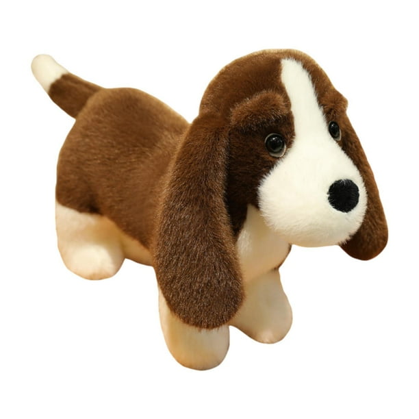 Decoración de peluche para perros de peluche de dibujos animados cómodos decoración del hogar encantador abrazando juguete animal de lujo para niños Marrón oscuro